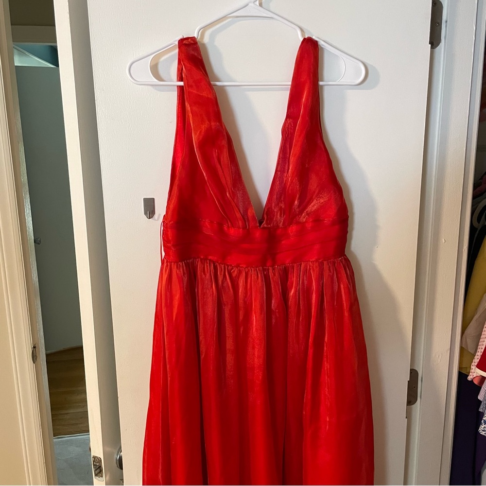 Red Shimmery Maxi Dress